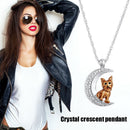 Crystal Moon Pendant Necklace Zircon Pet Dog Choker for Women Jewelry Gift