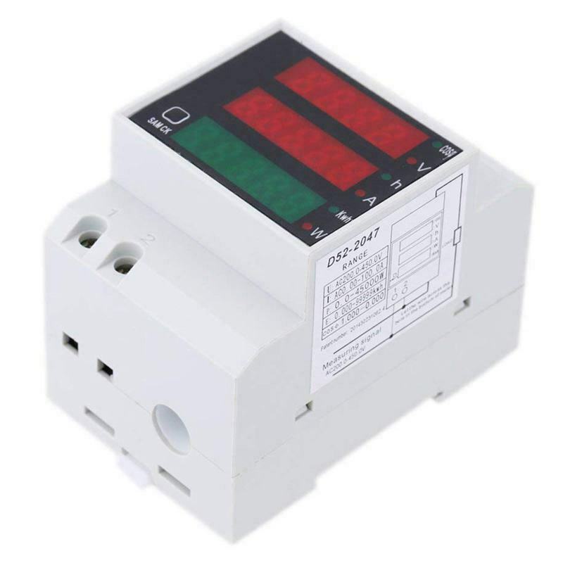 AC 200-450V power meter DIN rail type digital display ammeter voltmeter V4U2