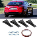 4PCS Carbon Fiber Car Bumper Shark Fin Splitter Diffuser Spoiler Lip Universal