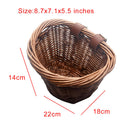 16 Inch Sturdy Front Handlebar Hand-Woven Bicycle Basket Pannier Children Retro