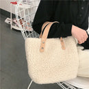 Women Plush Handbags Casual Totes Female Single Shoulder Bags Top Handbag
