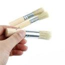 3Pcs Wooden Stencil Brush Hog Bristle Brushes Acrylic Watercolor Oil Painting FT