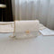 Fashion Women Messenger Shoulder Bag Leather Flap Crossbody Handbag (White) A