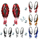 Pair Motorcycle Universal CNC Blue Handlebar 10mm/8mm Rear View Side Mirror