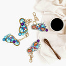 4pcs DIY Full Drill Diamond Painting Key Chain Keychain Key Ring Handmade Gifts