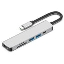 Aluminum Alloy 6 in 1 Type-C HUB 2 5Gbps USB3.0 4K HDMI 87W PD SD TF Reader