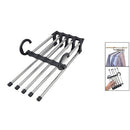 Stainless Steel Multifunction Dual Hooks 5 Ways Pants Trousers Hanger Rack