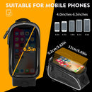 Bicycle Phone Bag Waterproof MTB Bike Front Tube Touch Screen Bag (Black)