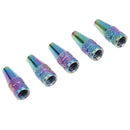 5Pcs Rainbow Bicycle Tire Valve Cap Tyre Valve Stem Aluminum Alloy Dust Cove ME