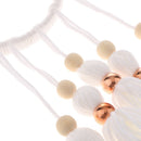 Wooden Beads Tassel Ring Wall Hanging Ornament Kid's Room Decor Craft White