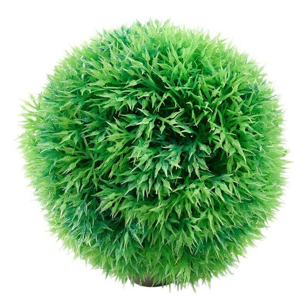 Fish Tank Green Plastic Artificial Grass Ball Plant 5.1" Height