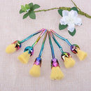 6pcs Rose Shape Yellow Makeup Brushes Foundation Powder Blush Brush Set A