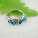 Luxury Women Ladies Emerald Rhinestone Crystal Finger Ring Dazzling Gift
