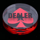 Transparent Red Heart Dealer Poker Chips Gambling Card Games Accessories 8cm