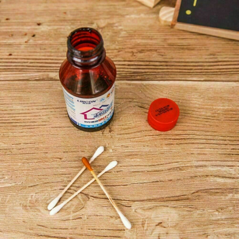 100 Pc Cotton Swab Applicator Q-tip Swabs 8cm Extra Wood E2E3 Long S7D9 O3S1