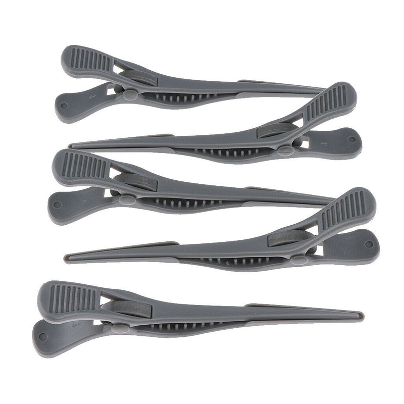 5pcs Salon Hair Clips Barber Hairdressing Sectioning Clamps Hairpins Gray