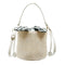 Straw Woven Shoulder Messenger Handbags Women Crossbody Bucket Bags (Beige) A#S