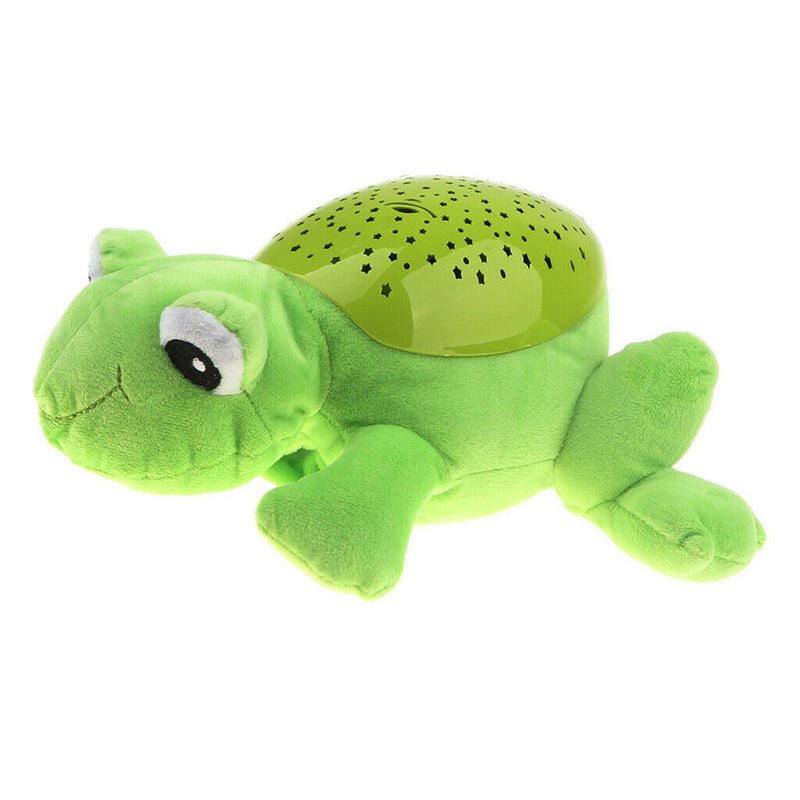 Baby Sleep LED Lighting Stuffed Frog Animal Night Lamp Plush Projector Gift