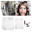 150X Disposable Hair Cutting Cape Gown Barber Apron with Hair Clips and Comb