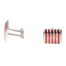 5-Strip Red Enamel Cufflinks G6G8