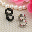 2 Pairs Punk Stainless Steel Hoop Huggie