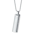 Stainless Steel Carved Cross Lord's Prayer Dog Tag Pendant Necklace For Men