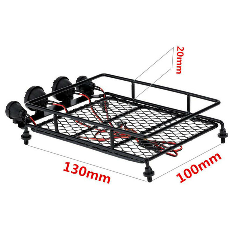 1/8 Roof Rack w/ LED Light Bar for 1:10 RC Traxxas Redcat HSP RC4WD D90 Cars
