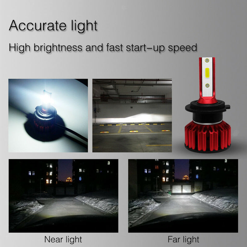 RED Q6 H7 LED Headlight Conversion Kit 25W 3000LM IP68 Aluminum PACK OF TWO