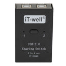USB 2.0 Manual Sharing Switch KVM Selector 4 Port HUB For PC Scanner Printer