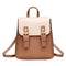 Mini PU Leather Women Shoulder Bags Flap Backpack Lady School Bags (Brown)
