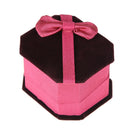 Flocking Octagonal Bow Velvet Ring Box Jewelry Box Gift Box
