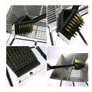 3in1 BBQ Cleaner Copper Wire BBQ Grill Brush Stainless Steel Long Handle Ba
