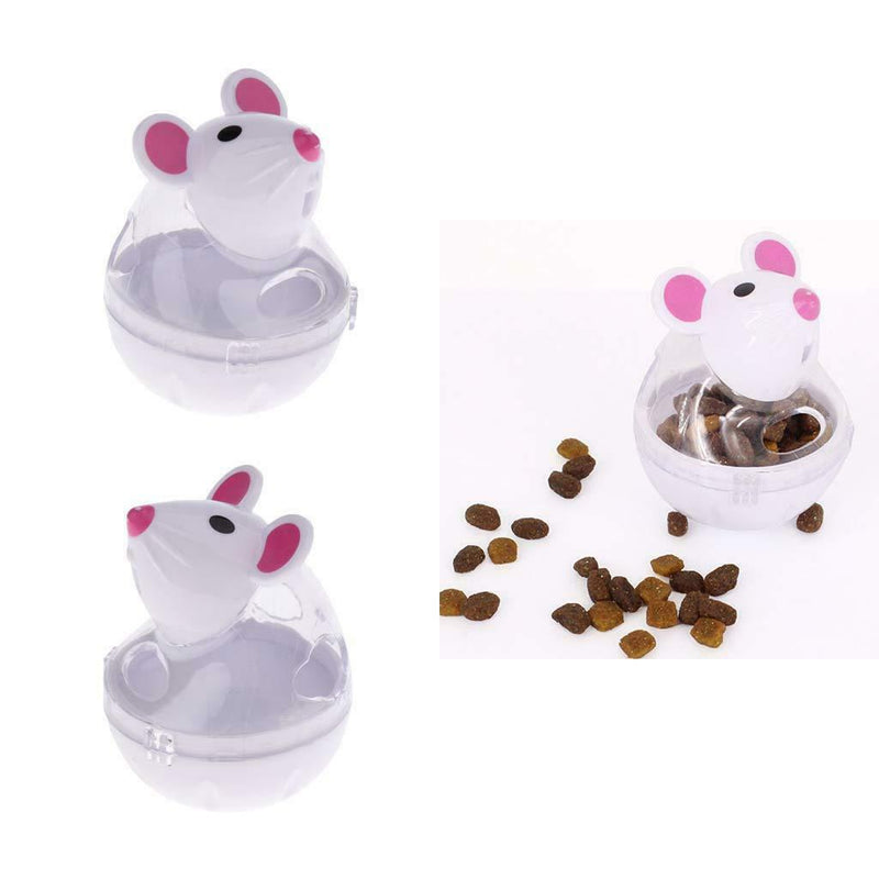 2 Pcs Kitty Cat Exercise Training Toys Pet Food Dispenser Biting Chewing Playing
