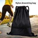 Portable Black Drawstring Bag Shoulders Backpacks for Outdoor Travel School