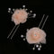 2pcs Wedding Bridal Lace Flower Crystal Beads Pearls Hairpins Hair Clips