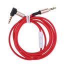 3.5mm Male to Male Aux Audio Cable With Mic for All 3.5mm-Enabled Device,Red