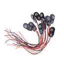 10x Black Red Cable Connection 9V Battery Clips Connector Buckle 15cm Durable BX