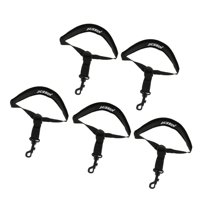 5Pieces Adjustable Saxophone Neck Strap For Sax Accessories Parts Black