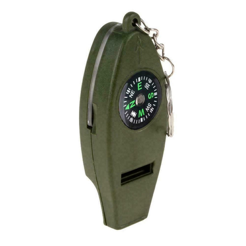 4 IN1 Compass Thermometer Whistle Magnifier Versatile Travel green With Key