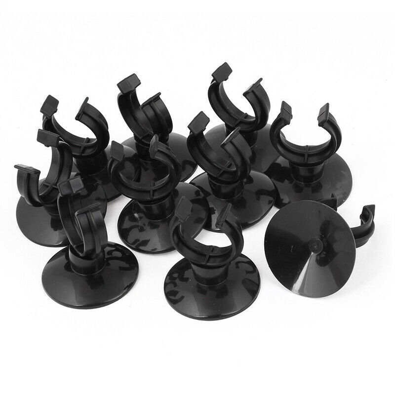 10PCS 45mm Dia Aquarium Suction Cup Airline Tubing Mounts Black Z2T4