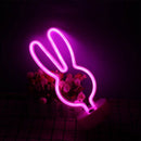 Decorative Rabbit Neon Sign Light LED Cute Animal Neon Marquee Light Art Wa