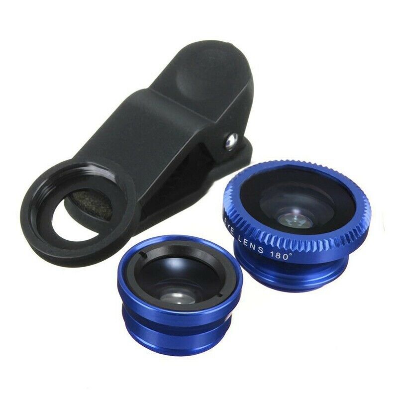 1 set 3 in 1 Fish Eye + Wide Angle + Macro Clip On Camera Lens for Mobile P