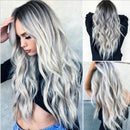 Gradient Gray Party Wig Long Curly Hair Mixed Color Wig