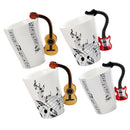 Musical Notes Design Ceramic Drink Tea Mug Cup Wood Guitar Freedom