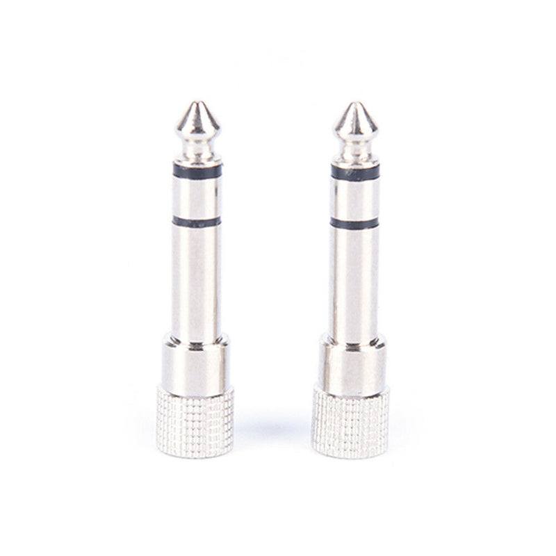 2Pcs 6.5mm male plug to 3.5mm female jack stereo headphone audio adapteES