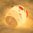 Silicone Cute Pig Pat Light 7 Color Changing LED Night Lamp Bedside Lights