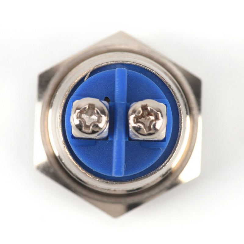 16mm 1/2" Anti-Vandal Momentary Metal Push button Switch Flat Top Chrome  n.AU