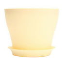 Plastic Plant Flower Pot Planter With Saucer Tray Round Gloss Home Garden D