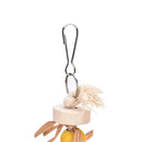 Great Parrot Bird Chew Wooden Straw With Bell Cage Swing Toys Accessory LJ