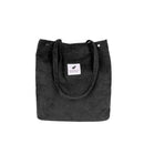Women Canvas Handbag Solid Color Shoulder Shopping Bag Travel Tote (Black)